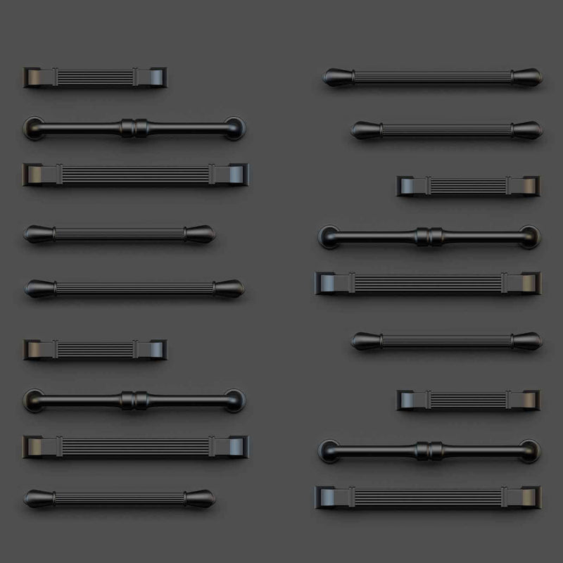 Set 20 Maniglie per Mobili 224 mm in Alluminio Emuca Suez Nero