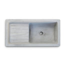 Lavandino con Sgocciolatoio da Esterno 80x40x20 cm in Calcestruzzo Bocciardato Grigio Graniglia