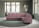 Divano Angolare 6 Posti 286x226x85 cm Sakar in Tessuto Prugna