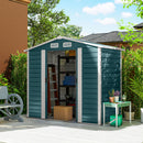 Casetta Box da Giardino 210x120x190 cm con Porte Scorrevoli e Lucchetto con Chiavi in Metallo Verde      