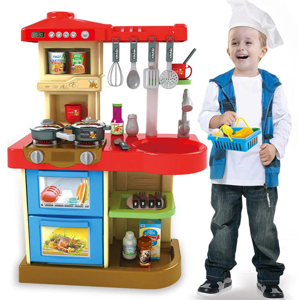 sconto Cucina Giocattolo Bambini Fornello Luci Suoni 30 Accessori Gioco 52x26x72cm