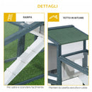 Gabbia per Conigli in Legno di Abete 140x65x100 cm 