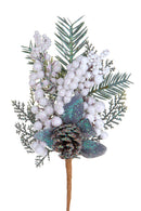 Set 12 Rami con Bacche H26 cm Bianco