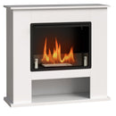Camino a Bioetanolo da Pavimento da 0.9L con Ripiano Inferiore 86x30x82 cm Bianco  