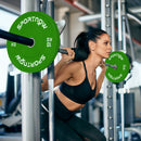 Set 2 Dischi Pesi da 10kg in Gomma con Foro da 2"/5 cm per Manubri e Bilancieri Verde    
