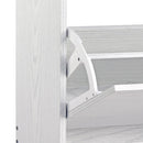 Scarpiera 4 Ante a Ribalta Doppio Ripiano 63x150x24 cm in legno rovere sbiancato