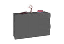 Mobile Multiuso 2 Ante 4 Cassetti Onda 124x40x81 cm Finitura in Melamina Antracite Opaco 