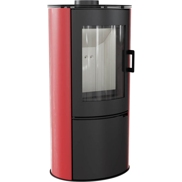Poêle à Bois 5.5/10.5KW Carrelé en Acier Flig Paramount Rouge prezzo