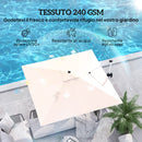 Ombrellone a Braccio Inclinabile 295x295x260 cm con Base a Croce Cachi   