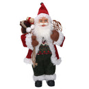 Babbo natale in tessuto verde e rosso cm xh30