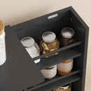 Armadio da Cucina 60x30x104 cm con 5 Ripiani Centrali e 2 Ripiani Laterali a 6 Livelli in MDF Nero      