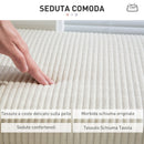 Panca Fondo Letto 112x42x40 cm con Spazio Contenitore da 84L in Tessuto Effetto Velluto a Coste e Acciaio Beige      