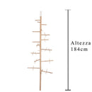 Albero Espositore di Natale 184 cm da Appendere in Legno