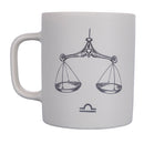 Tazza Zodiaco "bilancia" Ø8x10 cm in Bone China VdE Tivoli 1996 Bianco
