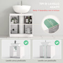 Mobile Sottolavabo per Bagno 60x30x59,8 cm con 2 Ante con Ripiano Regolabile per Lavabi senza o con Colonna in MDF Bianco      