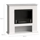 Camino a Bioetanolo da Pavimento da 0.9L con Ripiano Inferiore 86x30x82 cm Bianco  