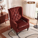 Poltrona da Salotto 74x86x102 cm con Ampia Seduta e Gambe in Legno di Eucalipto in Velluto Rosso Vino      