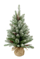 Mini Albero di Natale Artificiale H45 cm Abete innevato con Pigne 43 Tips Verde