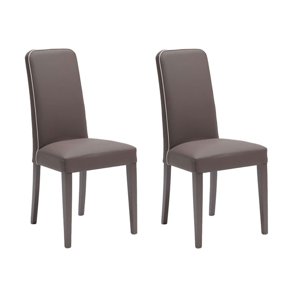 Set 2 Sedie 59x46xH99 cm in Similpelle Anita Tortora prezzo