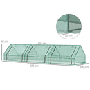 Mini Serra per Piante Impermeabile con 3 Ingressi Avvolgibili 400x100x80 cm Verde 