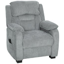 Poltrona Reclinabile 150° con Poggiapiedi Telecomando e Tasca Laterale 96x90x103 cm Effetto Velluto Grigio      