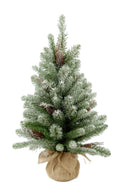 Mini Albero di Natale Artificiale H45 cm Abete innevato con Pigne 43 Tips Verde
