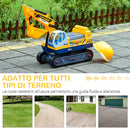 Escavatore Ruspa Cavalcabile 77x26x55 cm per Bambini Giallo