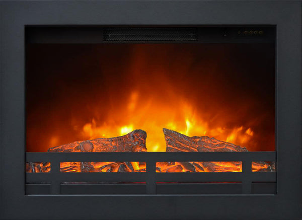 Cheminée Électrique Encastrable Effet Flamme 1800W Ruby Fires Flandria Noir sconto