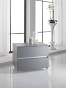 Mobile Cassettiera 2 Cassetti Soft Close in Legno in Melaminico 70x52x57cm TFT Bali Piombo