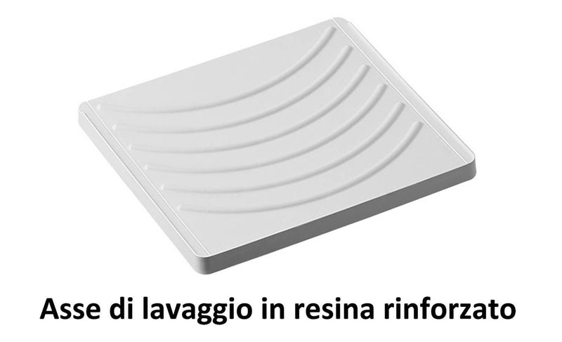 Lavatoio e Coprilavatrice in PVC 109x60x89 cm Forlani Tidy Bianco Lato Sinistro