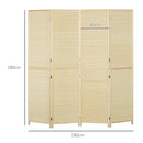 Paravento Separè 4 Pannelli da Interno 180x1,6x180 cm in Bambù di Rattan