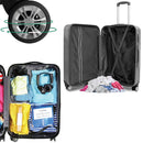 Set 3 Valigie Rigide con Ruote Easy Roll Trolley Bagaglio da Viaggio Nero e Marrone      