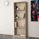 Libreria Line Olmo 60x24x170 h cm in Truciolare bilaminato Rovere grigio
