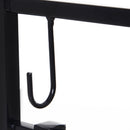 Portalegna per Camino 84x33x76 cm con Accessori in Metallo Nero