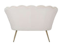 Divanetto Vienna Crema 130x74x84 cm Spugna e Tessuto e Metallo Bianco e Oro