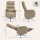 Poltrona Relax Elettrica Reclinabile a 160° 69,5x84x107,5 cm Girevole con Poggiapiedi e Presa USB in Pelle PU Marrone      