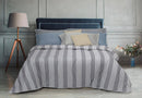 Trapunta Invernale Stampata in Puro Cotone 300gr Cober Striped Grigio Varie Misure