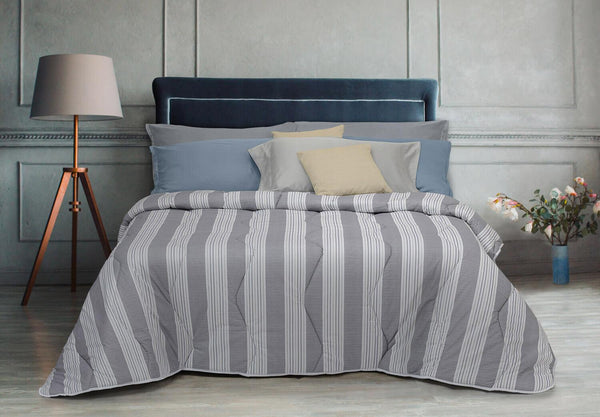 Couette d'Hiver Imprimée en Pur Coton 300gr Cober Rayé Gris Différentes Tailles online