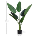 Pianta Artificiale Uccello del Paradiso da Interno e Esterno H120 cm con Vaso Verde