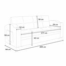 Divano Letto 205x84X89 cmin Similpelle Beige