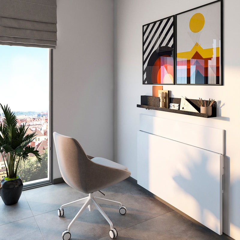 Lotto di 4 Staffe Pieghevole per Mensola L 300 Verniciato Bianco Acciaio Emuca