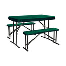 Set Birreria da Giardino Pieghevole in Polietilene Tavolo e 2 Panche Taddei Plastik 105 Verde