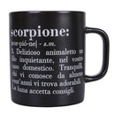 Tazza Zodiaco "scorpione" Ø8x10 cm in Bone China VdE Tivoli 1996 Nero