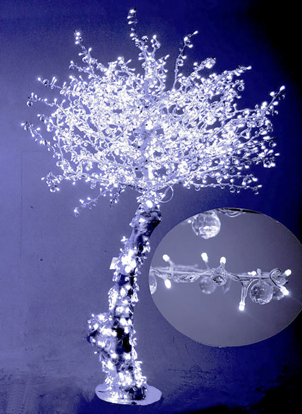 prezzo Sapin de Noël Lumineux avec 1010 Leds Blanc Froid 150xH200cm Cristal Adami