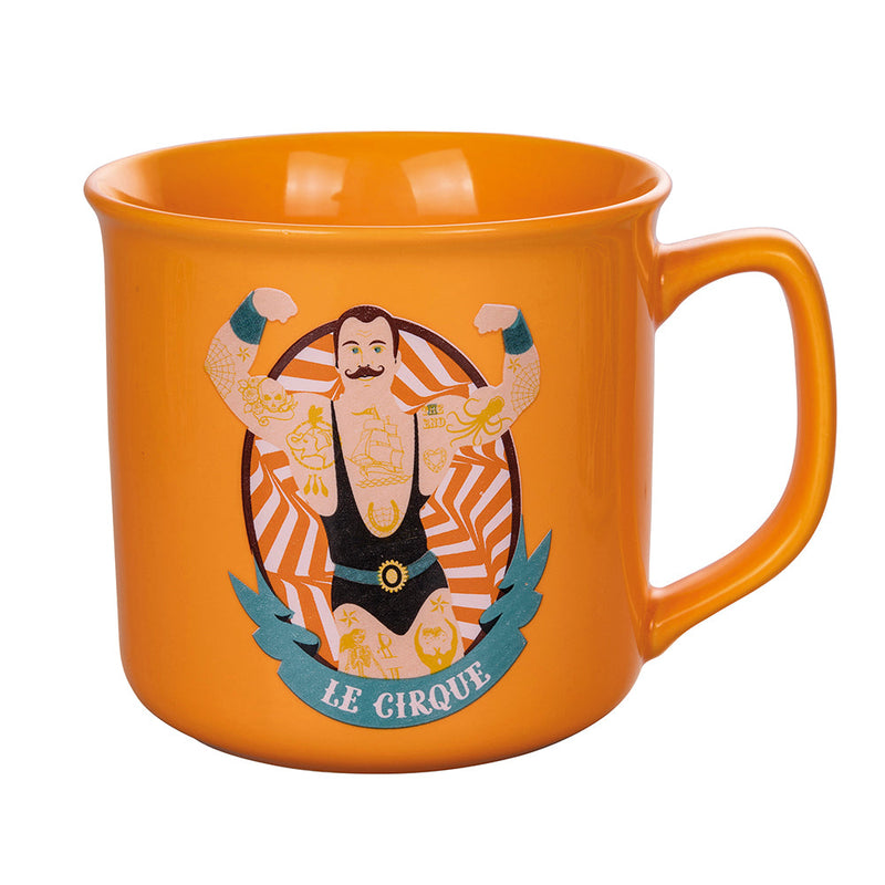 Set 2 Tazze Ø9,2x8,7 cm in Bone China VdE Tivoli 1996 Le cirque orange