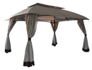 Gazebo da Giardino 3x4m Telo in Poliuretano Tettoia Ventilazione Taddei Venice Beige