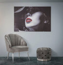 Stampa su Tela con Applicazioni Lady Lady Hat 120x3,8x80 cm in Legno di Pino e Canvas Multicolor