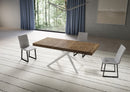  Tavolo Allungabile 200-460x90x77 cm Niket Noce Gambe Bianche