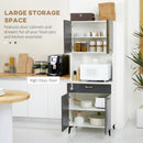 Credenza 70x42x177 cm in Legno truciolare Grigio e Bianco