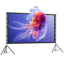 Telo per Proiettore 100" 16:9 HD 4K-8K Angolo di Visione 160° con Treppiedi Pieghevoli Bianco      